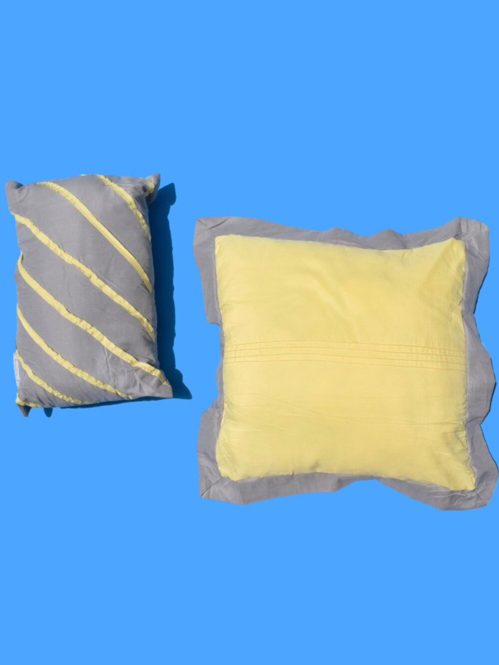 Soft Yellow and Grey Decorative Pillow Set